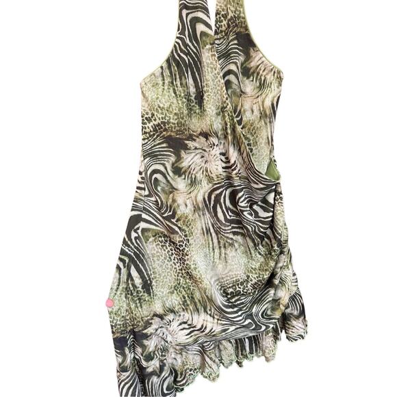 Motel Rocks Yubila Mini Dress In Mesh‎ Cheetah Green Size XL - Picture 11 of 16